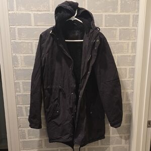 Cotton On Black Military Field Jacket with Hood
